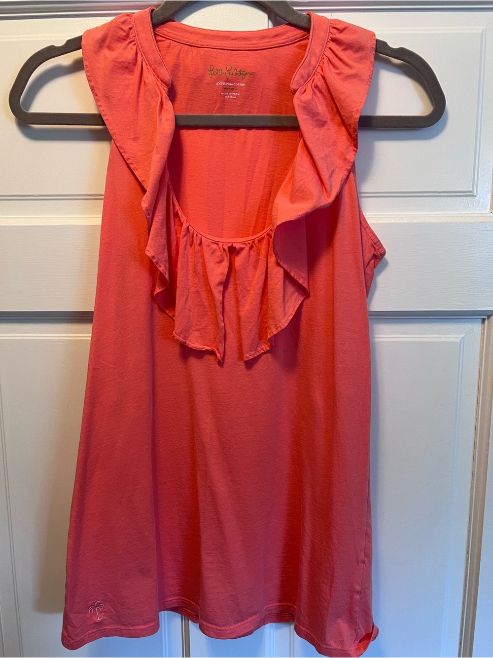 Lilly Pulitzer Coral Ruffle Tank Top
